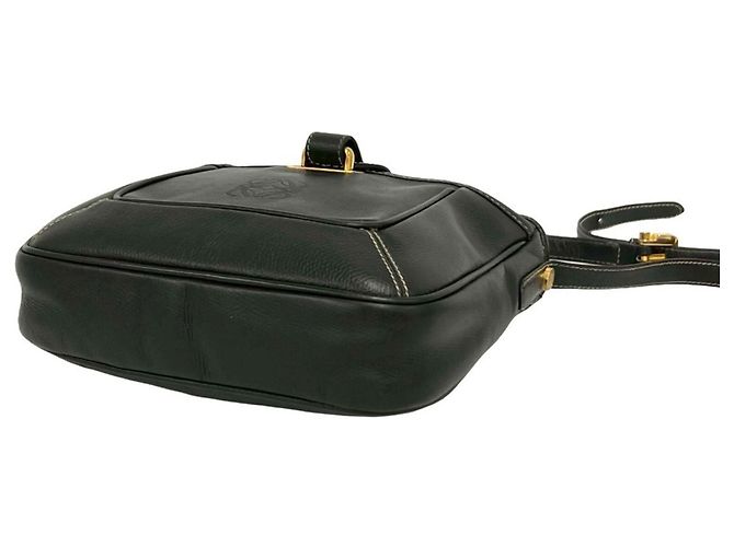 Loewe Vintage Anagram Logo Prägeleder Mini Schultertasche Schwarz - Ansicht 8