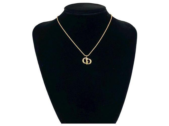Collana a catena placcata oro con motivo logo Christian Dior CD - vista 2