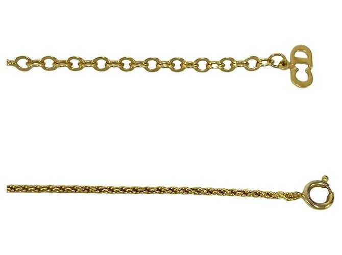 Collana a catena placcata oro con motivo logo Christian Dior CD - vista 4
