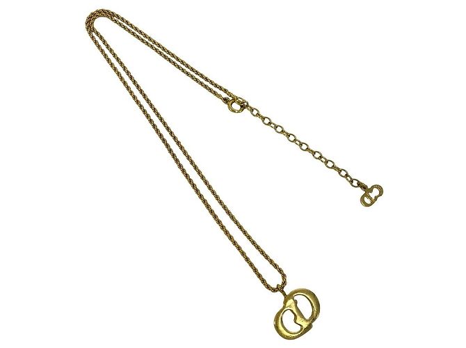 Collana a catena placcata oro con motivo logo Christian Dior CD - vista 5