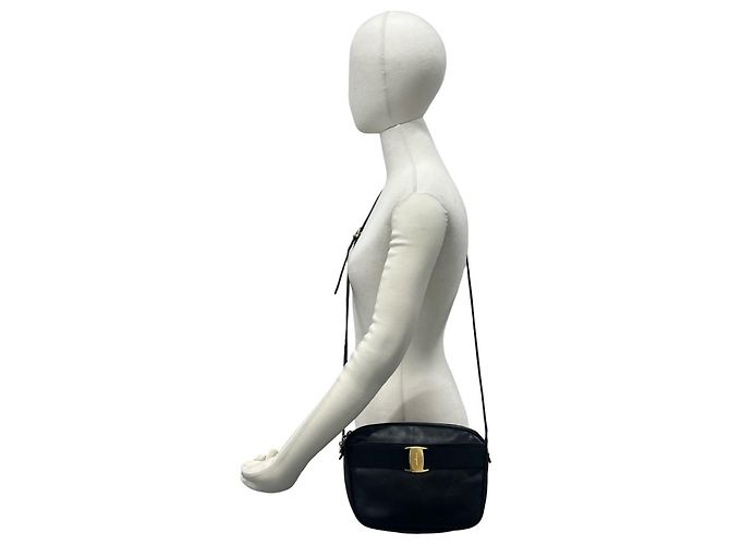 Borsa a tracolla e pochette in pelle Salvatore Ferragamo Vara Ribbon Hardware Nero - vista 2