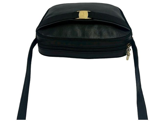 Borsa a tracolla e pochette in pelle Salvatore Ferragamo Vara Ribbon Hardware Nero - vista 4