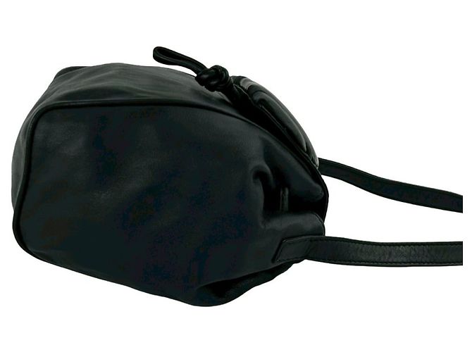 Loewe Vintage Logo Leder Mini Drawstring Schultertasche Schwarz - Ansicht 6