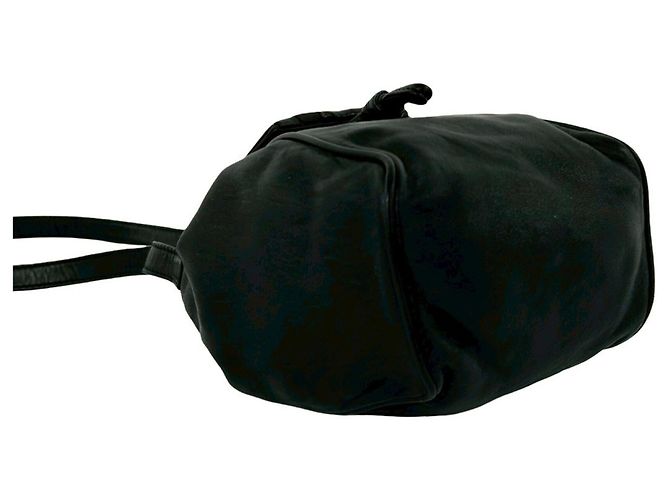 Loewe Vintage Logo Leder Mini Drawstring Schultertasche Schwarz - Ansicht 7