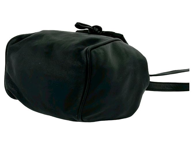 Loewe Vintage Logo Leder Mini Drawstring Schultertasche Schwarz - Ansicht 8