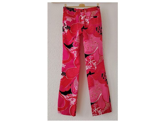Pantalones Gucci de algodón rojo y rosa con estampado floral Negro Blanco Roja - vista 5