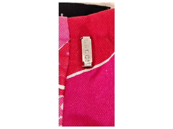 Pantalones Gucci de algodón rojo y rosa con estampado floral Negro Blanco Roja - vista 7