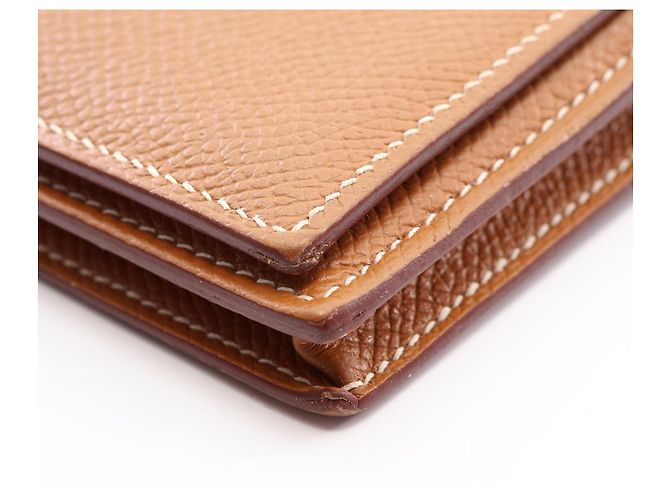 Hermès Hermes Bearn Soufflé Gold Bi-fold Long Wallet Braun - Ansicht 12