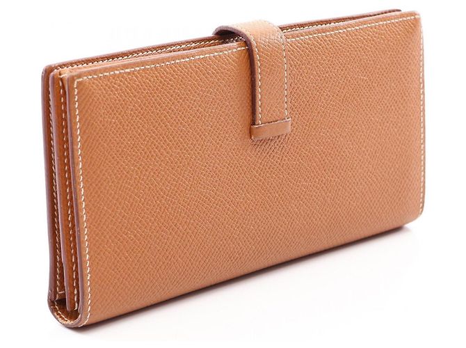 Hermès Hermes Bearn Soufflé Gold Bi-fold Long Wallet Braun - Ansicht 2