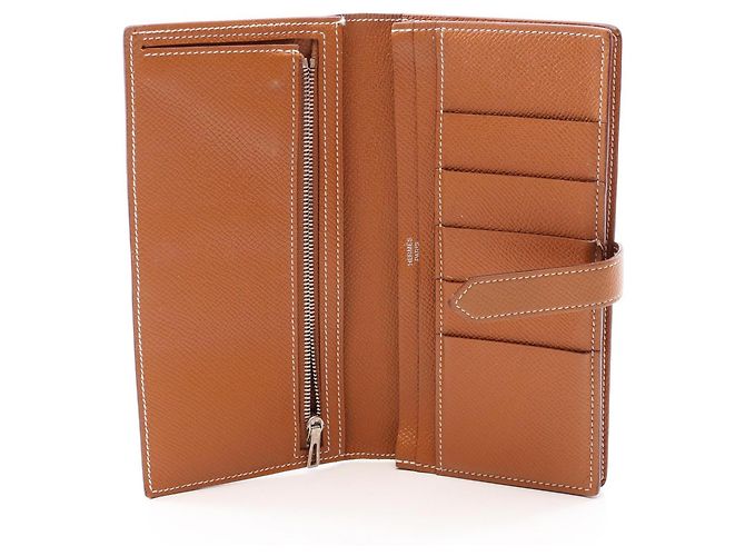 Hermès Hermes Bearn Soufflé Gold Bi-fold Long Wallet Braun - Ansicht 3