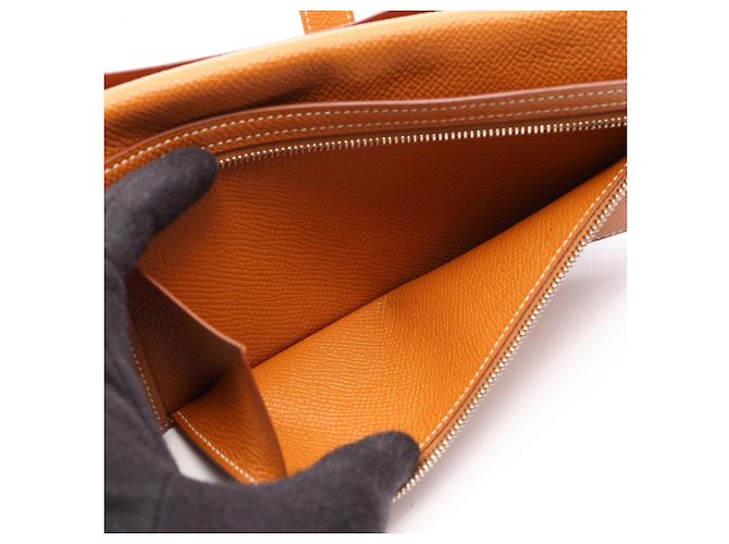 Hermès Hermes Bearn Soufflé Gold Bi-fold Long Wallet Braun - Ansicht 6