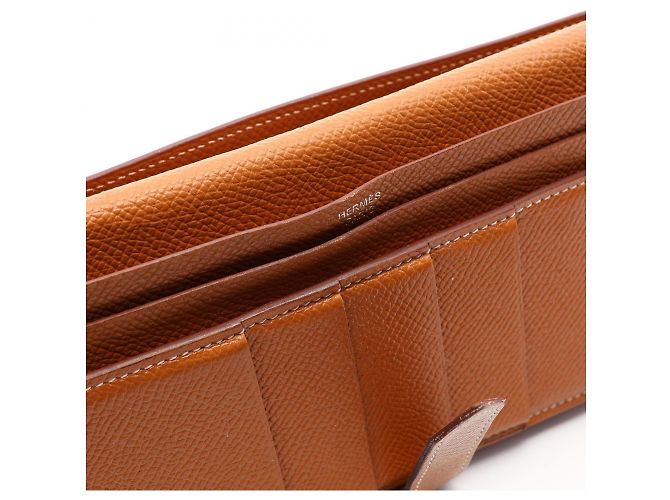Hermès Hermes Bearn Soufflé Gold Bi-fold Long Wallet Braun - Ansicht 7