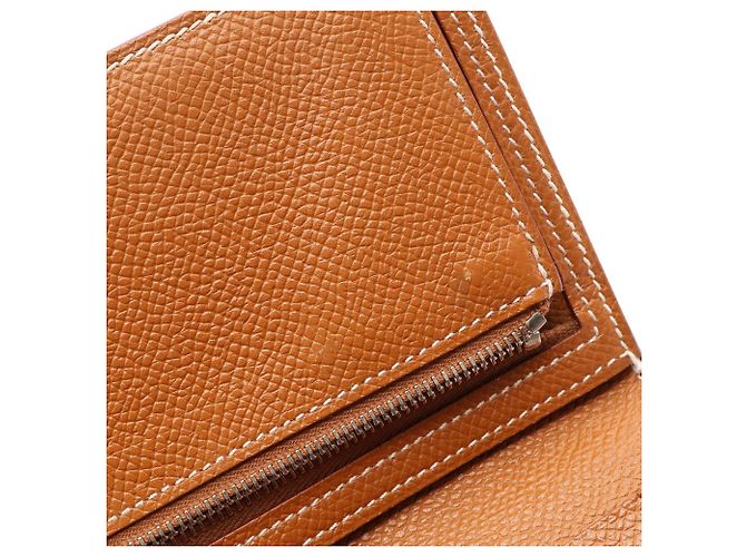 Hermès Hermes Bearn Soufflé Gold Bi-fold Long Wallet Braun - Ansicht 8