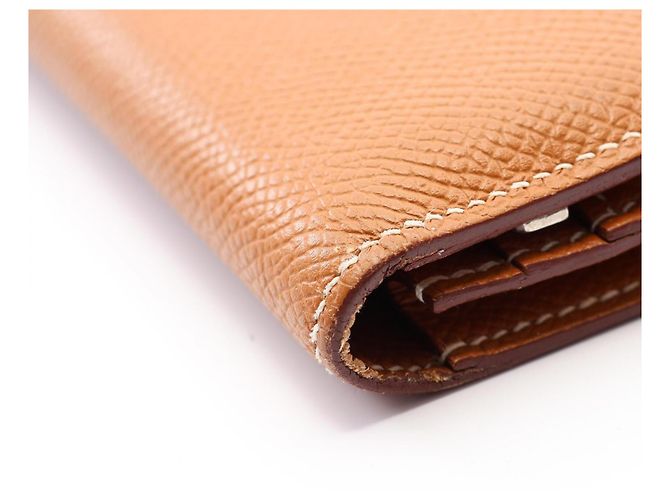 Hermès Hermes Bearn Soufflé Gold Bi-fold Long Wallet Braun - Ansicht 9