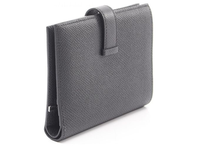 Cartera compacta de dos pliegues Hermès Bearn Negro - vista 2