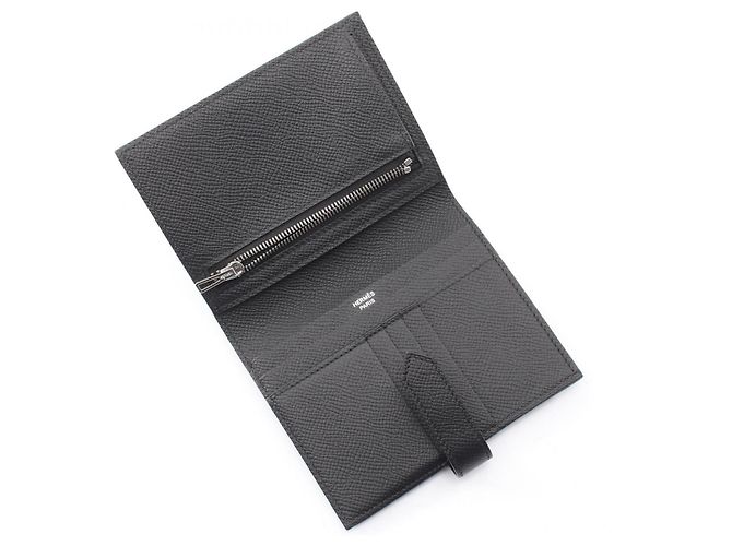 Cartera compacta de dos pliegues Hermès Bearn Negro - vista 3