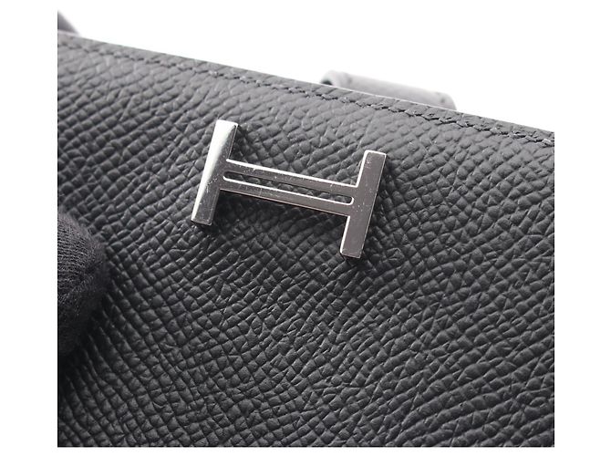 Cartera compacta de dos pliegues Hermès Bearn Negro - vista 7