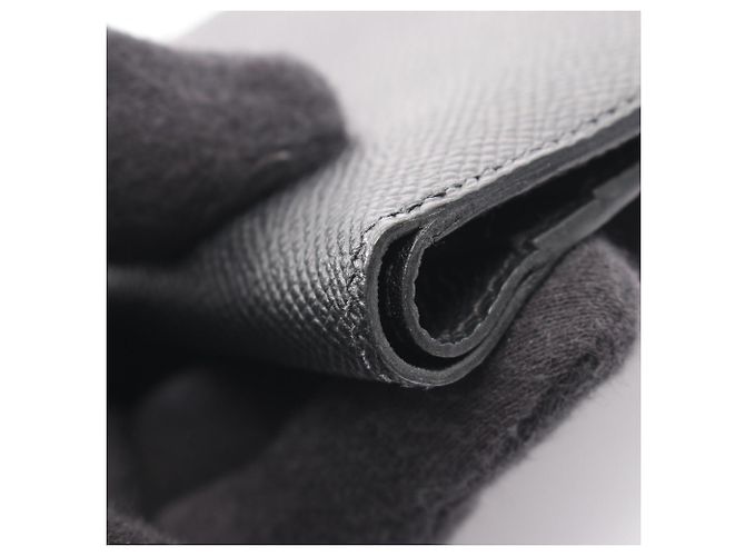 Cartera compacta de dos pliegues Hermès Bearn Negro - vista 9