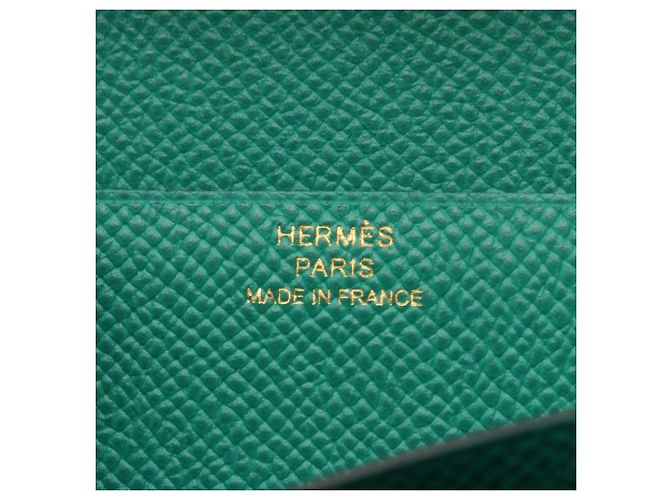 Hermès Hermes Bearn Soufflé Verso Bi-fold Long Wallet Blau Grün - Ansicht 5