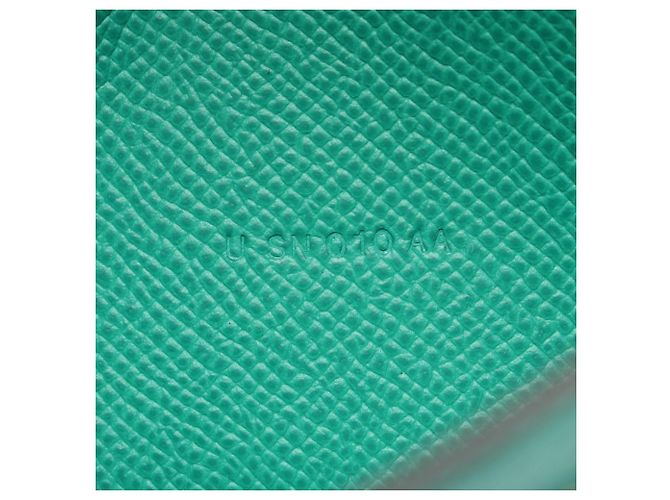 Hermès Hermes Bearn Soufflé Verso Bi-fold Long Wallet Blau Grün - Ansicht 6