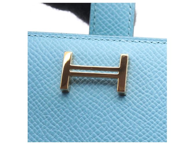 Hermès Hermes Bearn Soufflé Verso Bi-fold Long Wallet Blau Grün - Ansicht 9