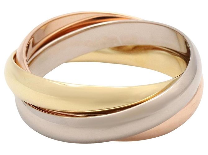Anello Cartier Trinity in oro giallo bianco e rosa 18K Argento D'oro - vista 2