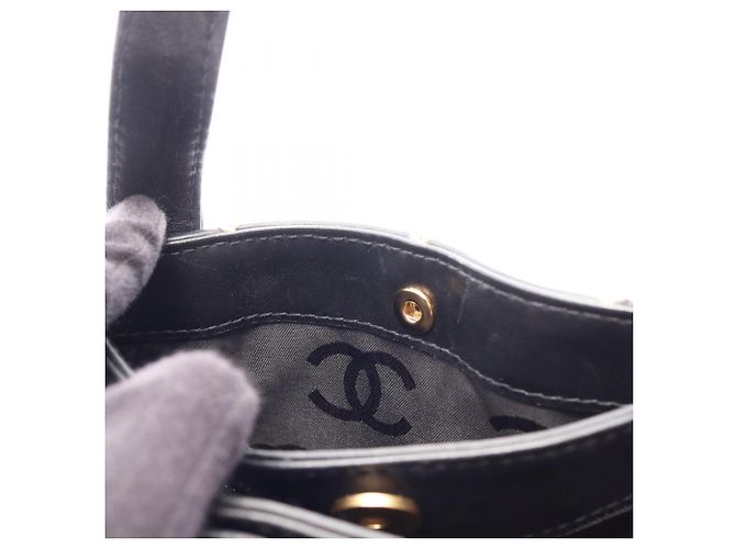 Borsa Tote Chanel Wild Stitch in pelle nera Nero - vista 16