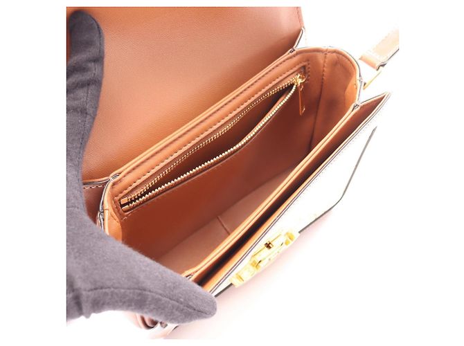 Céline Borsa a tracolla Celine Teen Triomphe Marrone Bianco Beige - vista 3