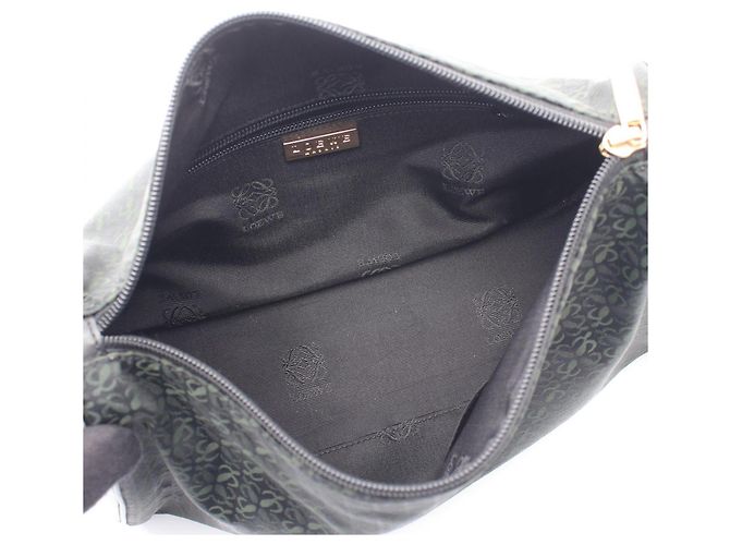 Borsa a mano clutch Loewe Anagram Second Bag Nero Verde - vista 3