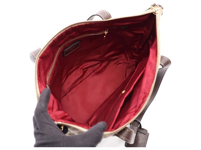 Borsa Tote Loewe Anagram Marrone Beige - vista 3