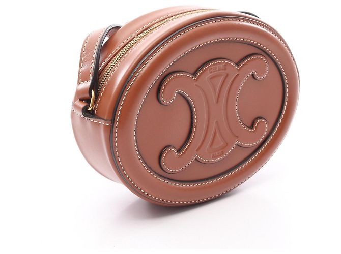 Céline Borsa a tracolla Celine Triomphe Oval Purse Cuile Marrone - vista 2