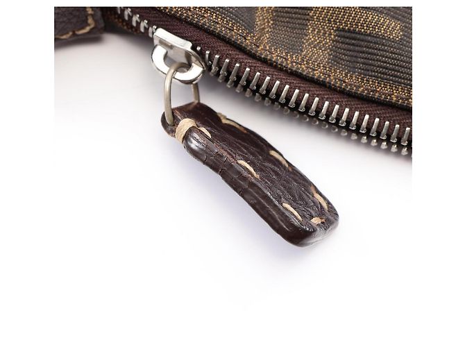 Borsa a Spalla Fendi Selleria Zucca Marrone - vista 9