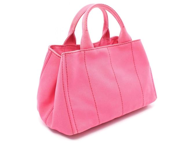 Borsa Tote Prada Canapa Rosa - vista 2