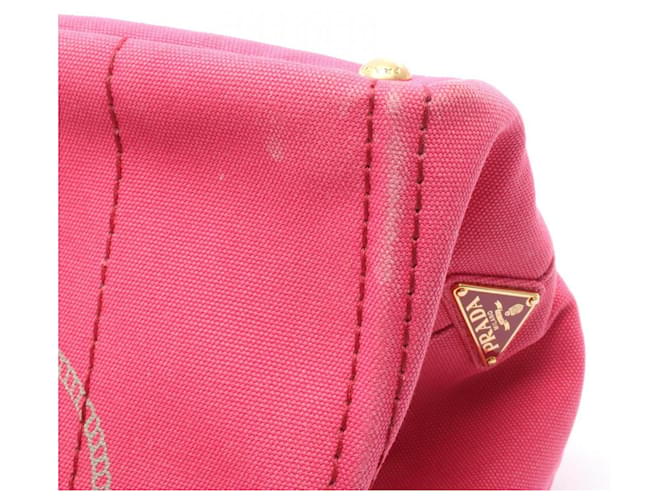 Borsa Tote Prada Canapa Rosa - vista 7