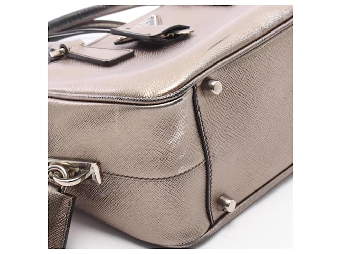 Borsa Prada Galleria Beige D'oro - vista 12