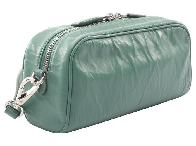 Prada Triangle Plate Schultertasche Grün - Ansicht 2