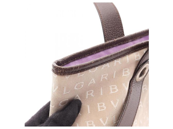 Bulgari Bolsa Tote Bvlgari Logomania Marrom Bege - vista 13