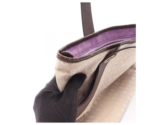 Bulgari Bolsa Tote Bvlgari Logomania Marrom Bege - vista 9