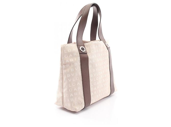 Bulgari Bolso Tote Bvlgari Logomania Castaño Beige - vista 2