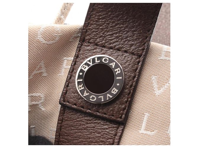 Bulgari Bolso Tote Bvlgari Logomania Castaño Beige - vista 6