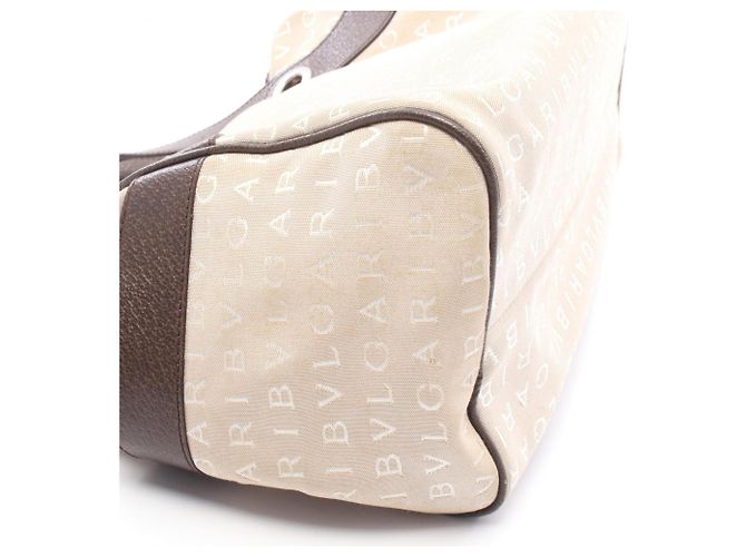 Borsa a mano Mini Boston Bulgari Logomania Marrone Beige - vista 10
