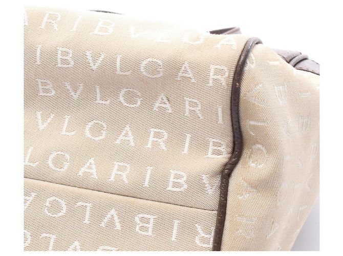 Borsa a mano Mini Boston Bulgari Logomania Marrone Beige - vista 11
