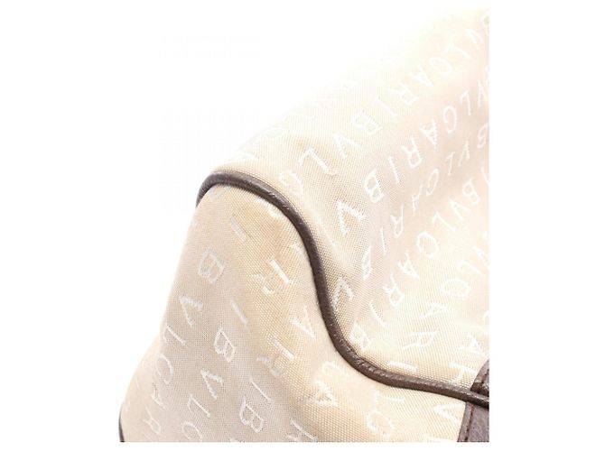 Borsa a mano Mini Boston Bulgari Logomania Marrone Beige - vista 7