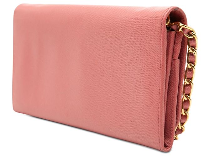 Cartera con cadena en Saffiano rosa de Prada - vista 2