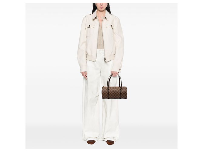 Louis Vuitton Marrone Damier Ebene Papillon 30 - vista 7