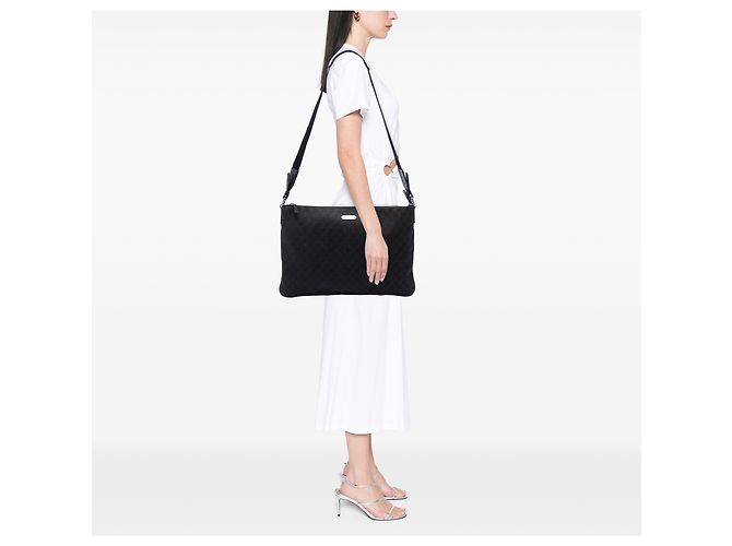 Borsa a tracolla Gucci Black GG Denim Nero - view 6