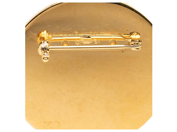 Spilla Chanel Gold CC Placcata Oro Smalto 31 Rue Cambon - vista 3
