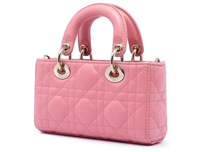 Dior Lady D Joy in micro agnello rosa cannage - vista 2
