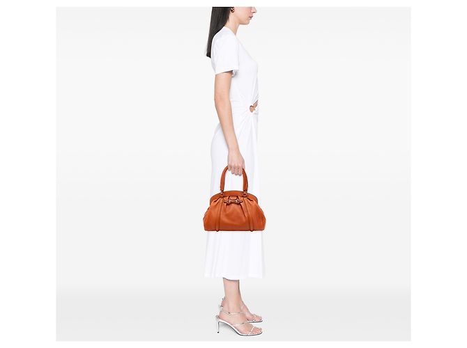 Borsa My Dior Frame in pelle di vitello arancione Dior - vista 6