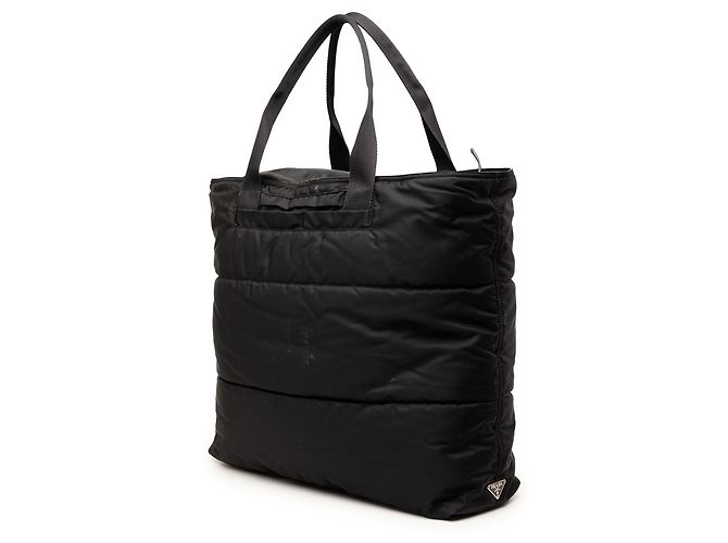 Prada Black Tessuto Bomber Tote Schwarz - Ansicht 2
